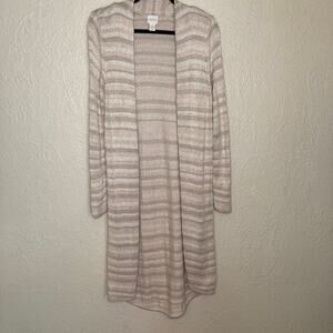 Chico's Gold Striped Cardigan Size 1
